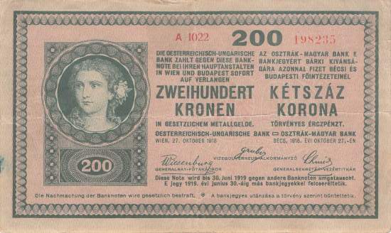 Ungarn p14 200 Korona 1919